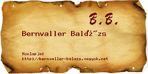 Bernvaller Balázs névjegykártya